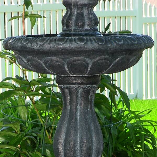 Sunnydaze Two Tier Tulip Solar On Demand Fountain 36 Inch Tall Overstock 11594704