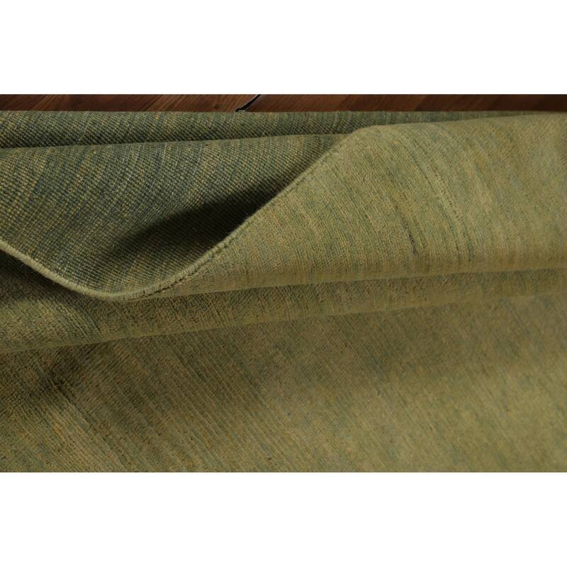 Light Green Modern Gabbeh Oriental Area Rug Handmade Wool Carpet - 4'11" x 6'7"