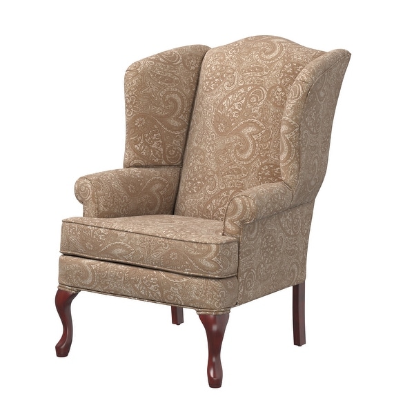 Elaina Paisley Wingback Queen Anne Accent Chair by Greyson Living