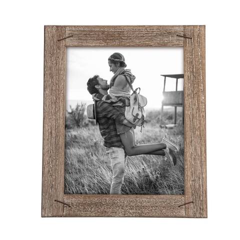 Foreside Home & Garden 8 x 10 inch Decorative Distressed Wood Picture Frame with Nail Accents