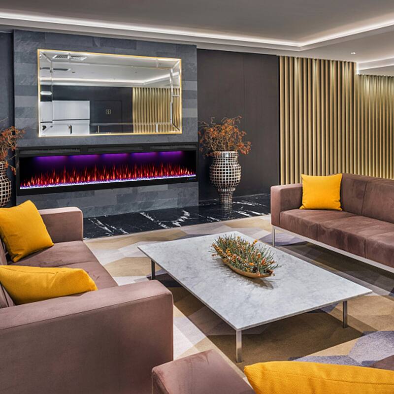 72inches WiFi-Enabled Electric Fireplace Inserts,Smart Control via Alexa or App