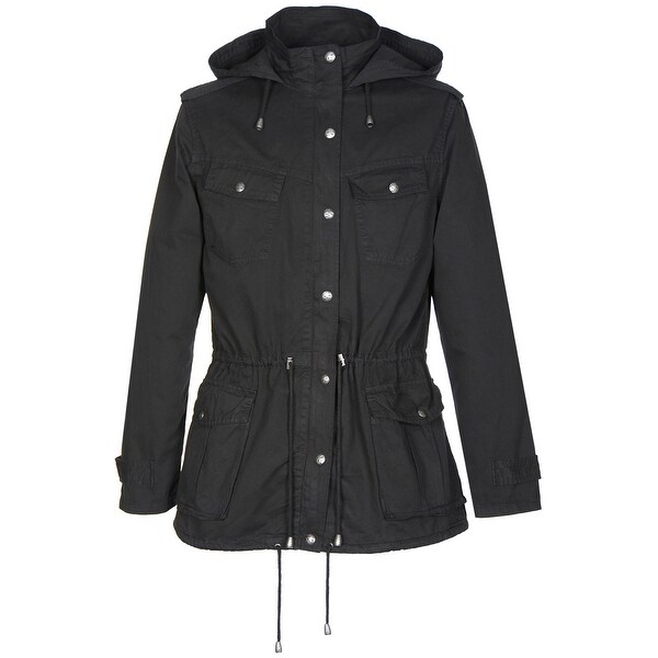 Buffalo David Bitton Anorak Jacket for Women Medium Black Hoody Ladies
