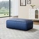 preview thumbnail 2 of 62, Elliot 22"/ 35"/ 43" W Modern Rectangular Genuine Leather Ottoman Large:43.4"×23.5"×16.6" - Navy Blue