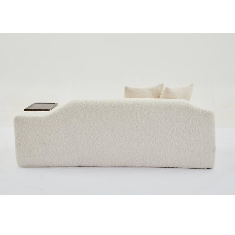 Boucle Sofa Set: 3 Seater, 2 Seater, and End Table for Living Rooms