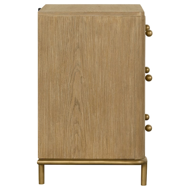 Arini Coastal 3-drawer Wood Bedroom Nightstand