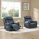 preview thumbnail 6 of 51, Leo Dual Motor Genuine Leather Power Recliner With Power Headrest