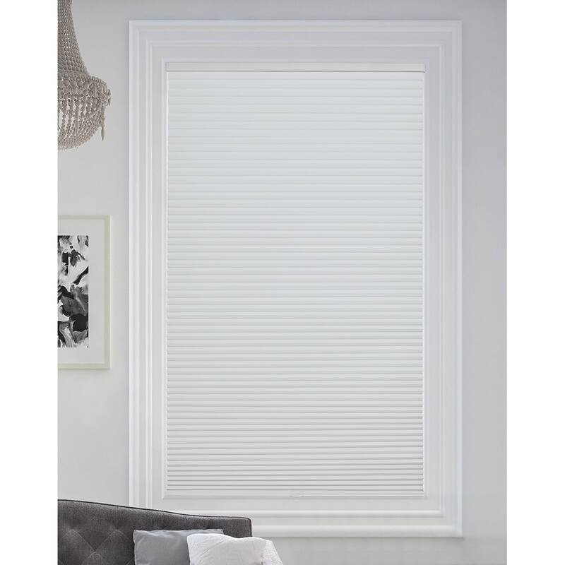 BlindsAvenue Cordless Blackout Cellular Honeycomb Shade, 9/16" Single Cell, White