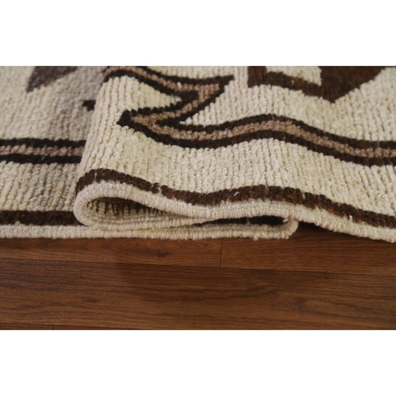 Natural Dye Tribal Kurdish Turkish Runner Rug Handmade Wool Carpet - 3'2"x 12'8"