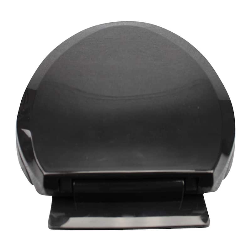Black Plastic Elongated Toilet Seat Soft Close Easy to Install and Cleanwith Adjustable Mounting Hardware