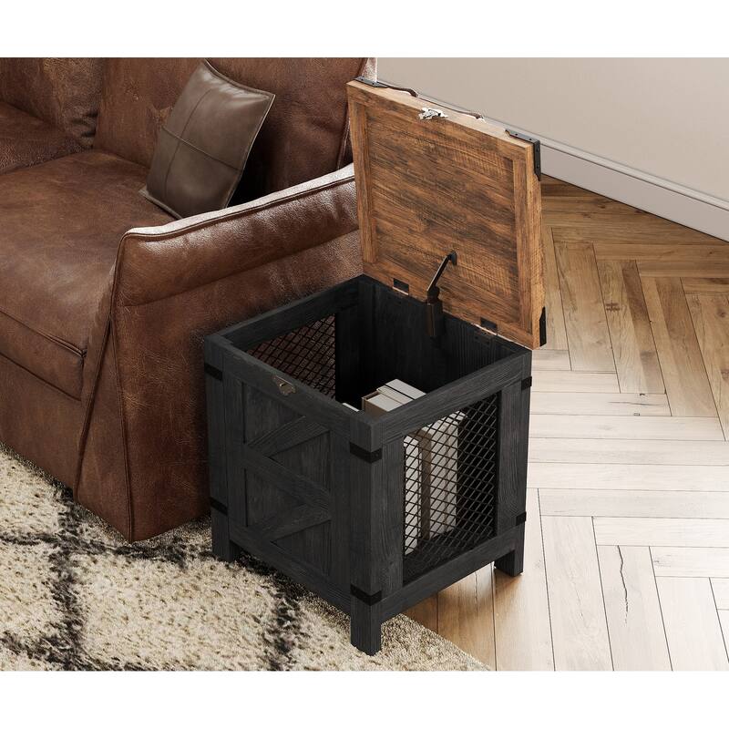 WAMPAT Lift Top End Table with Rustic Lock