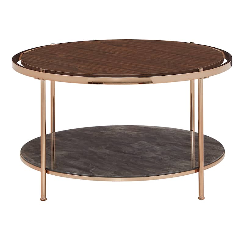 Celsus Champagne Gold Coffee Table Set with Storage by iNSPIRE Q Bold ...