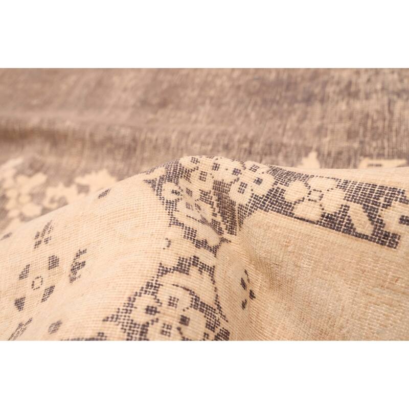 ECARPETGALLERY Hand-knotted Antalya Vintage Dark Grey Wool Rug - 9'10 x 12'10