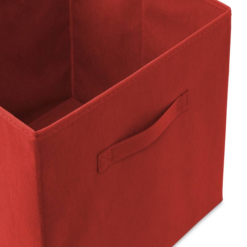 Set of 6 Collapsible Fabric Cubes 13in Storage Bins Red - 13" x 13" x 13"