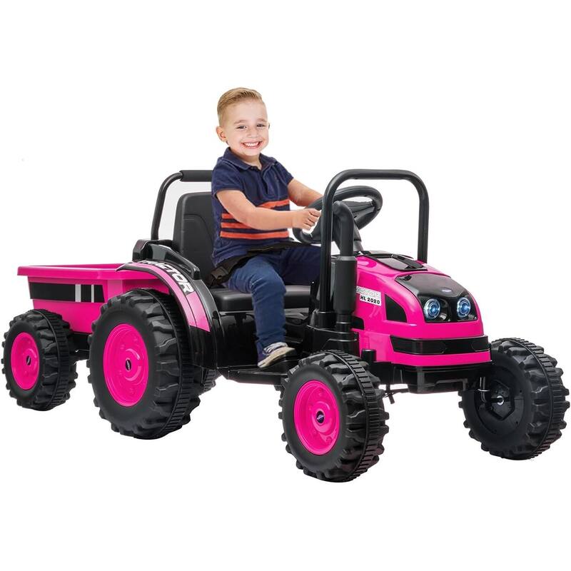 Ride on Tractor with Tiltable Trailer - Pink