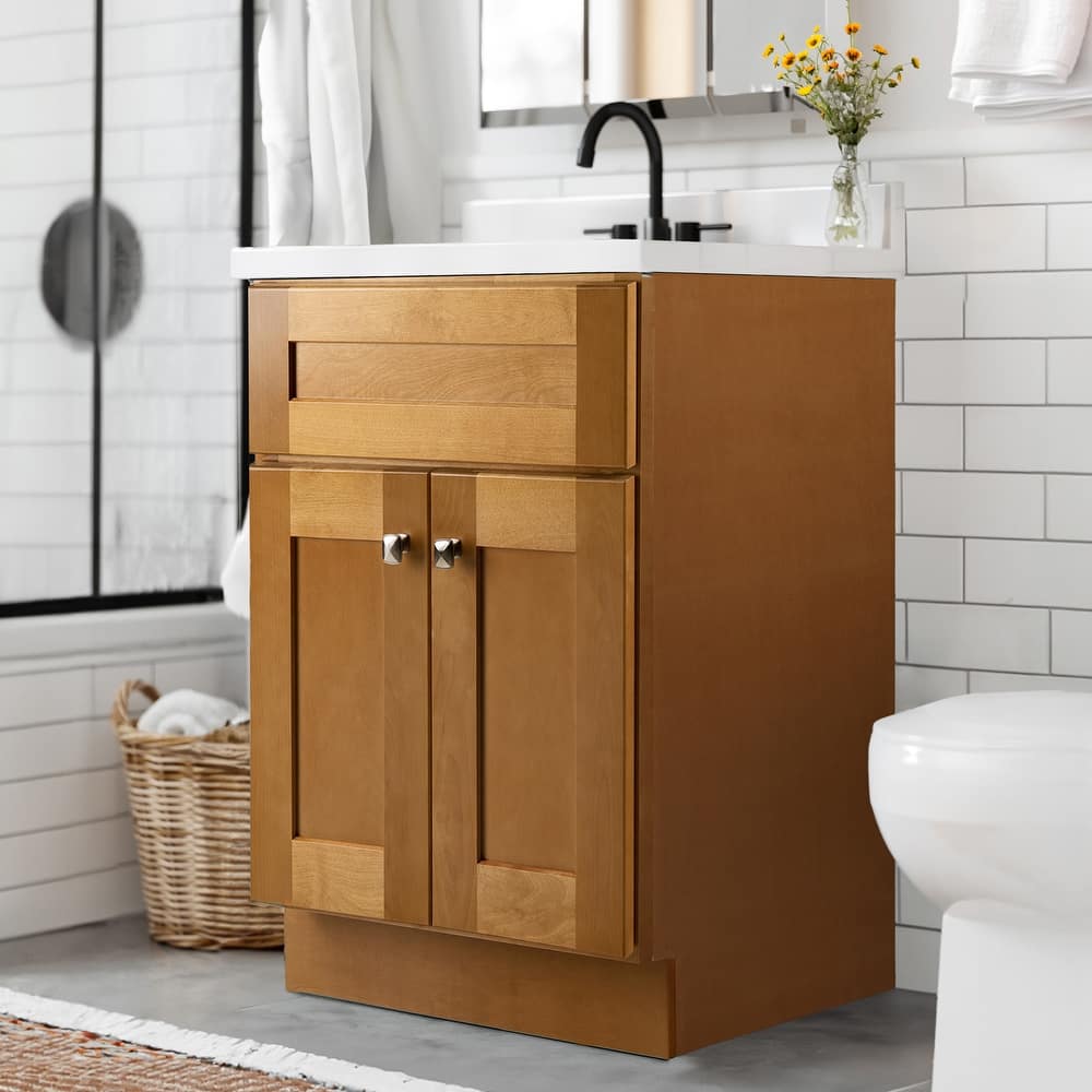 Brookings 25 Inch Assembled Bath Vanity with Cultured Marble Top