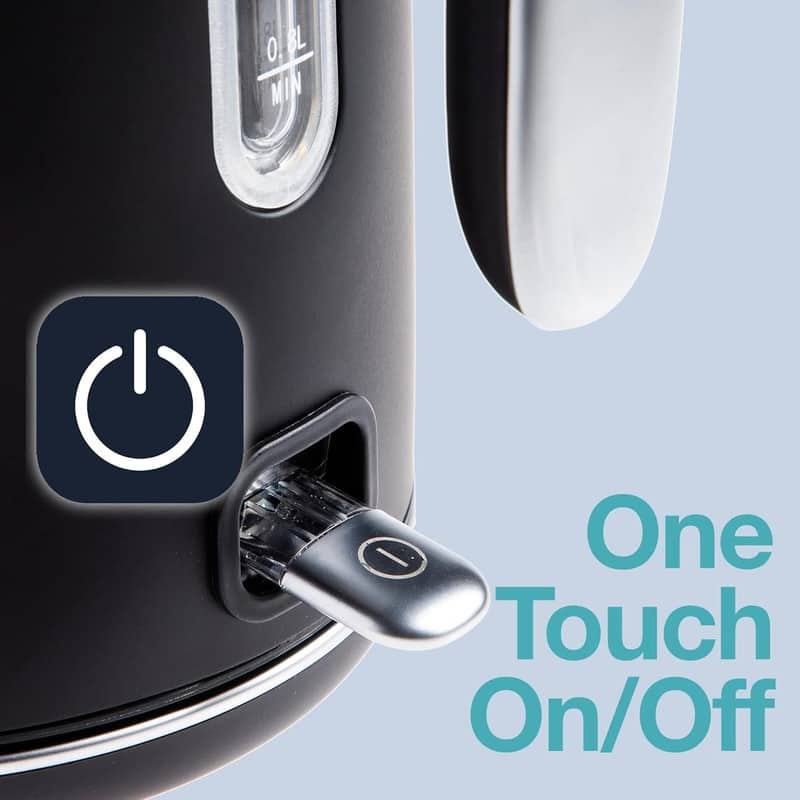 Rae Dunn Electric Hot Water Kettle - Stainless Steel, Swivel Base-Dry Protection, Easy Pour Pitcher, 1.7 Liters