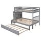 preview thumbnail 12 of 38, Multifunctional Design Wood Bunk Bed With Trundle, Stairway, Maximized Storage Space
