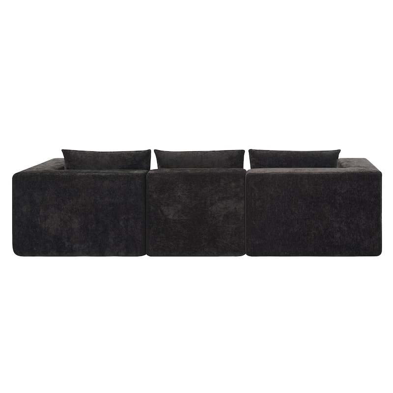 Christopher Knight Home - Adaline Modern Fabric Modular Sectional Sofa with Pillow Back and Ottoman