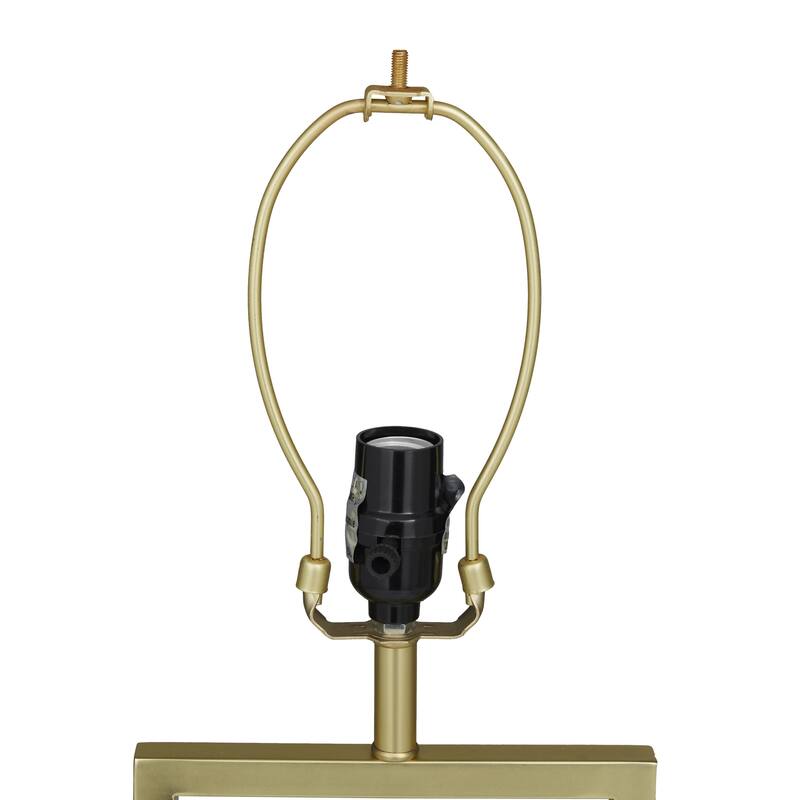 Marble Geometric Room Table Lamp with Square Shade - Gold or Silver - CosmoLiving by Cosmopolitan