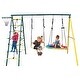 preview thumbnail 1 of 5, Roomfitters Durable Metal Swing Set with Safety Belt, Indoor Outdoor Play Equipment for Backyard Activity, Multicolor Multicolor