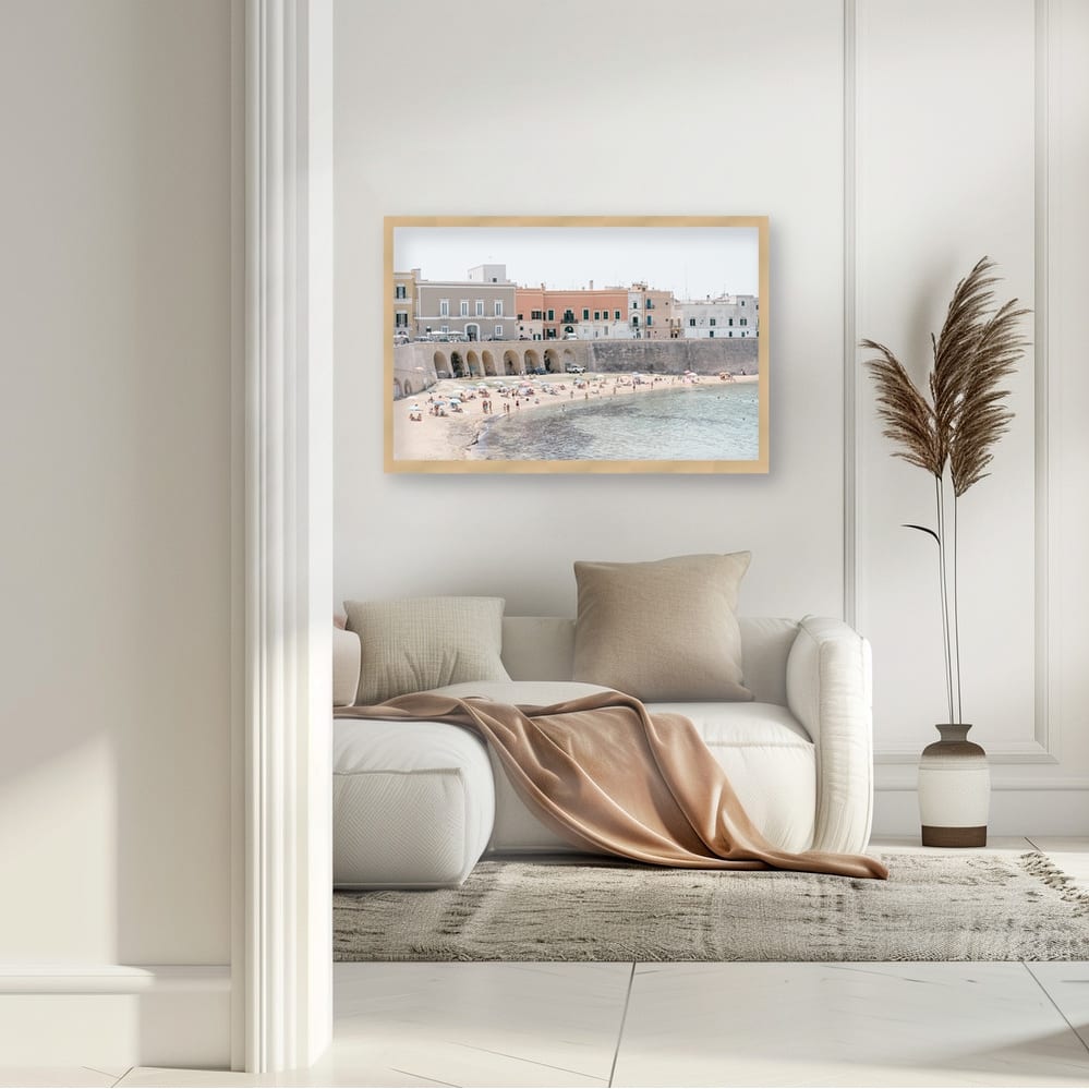 "Beach Gallipoli Italy" Framed Textured Wall Art