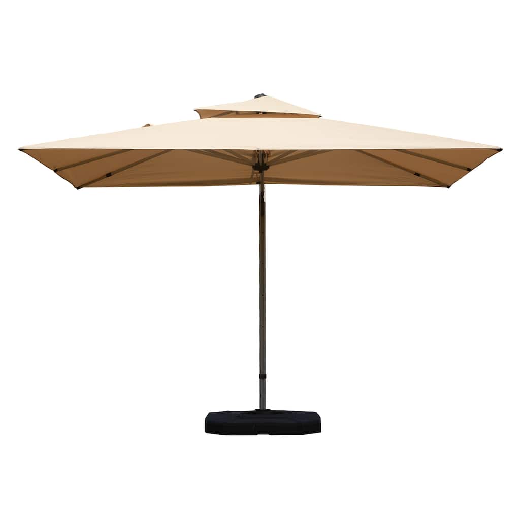 Rectangle Cantilever Umbrella with Center Pole, Beige (Base Not Included)
