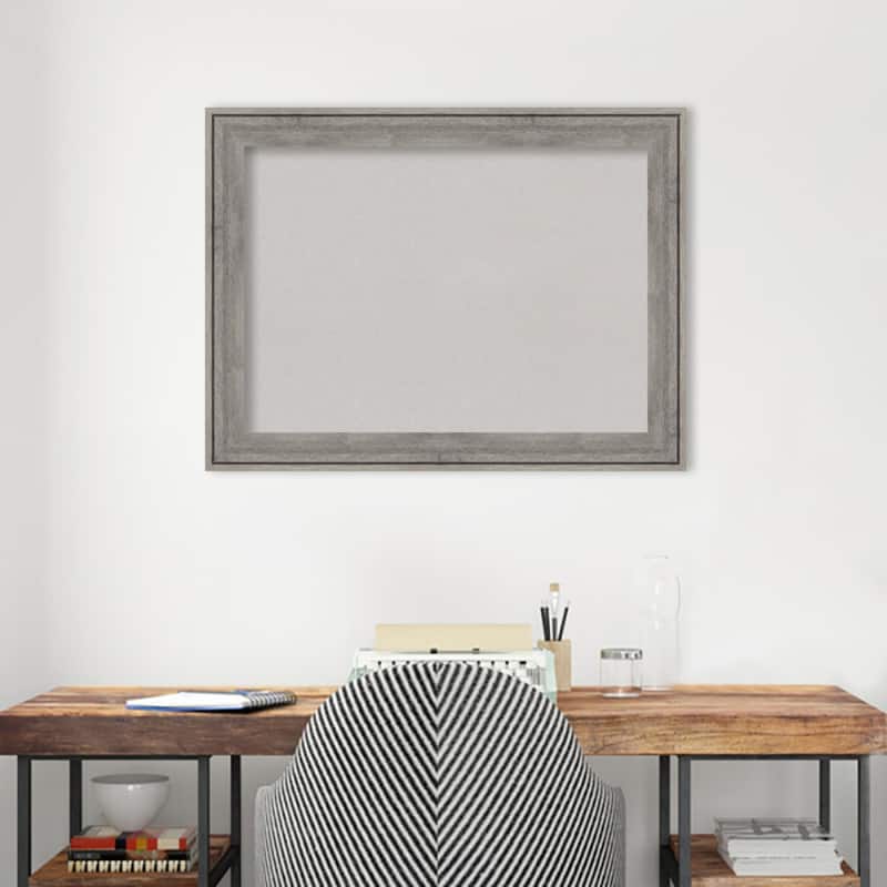 Regis Barnwood Grey Wood Framed Grey Corkboard Bulletin Board