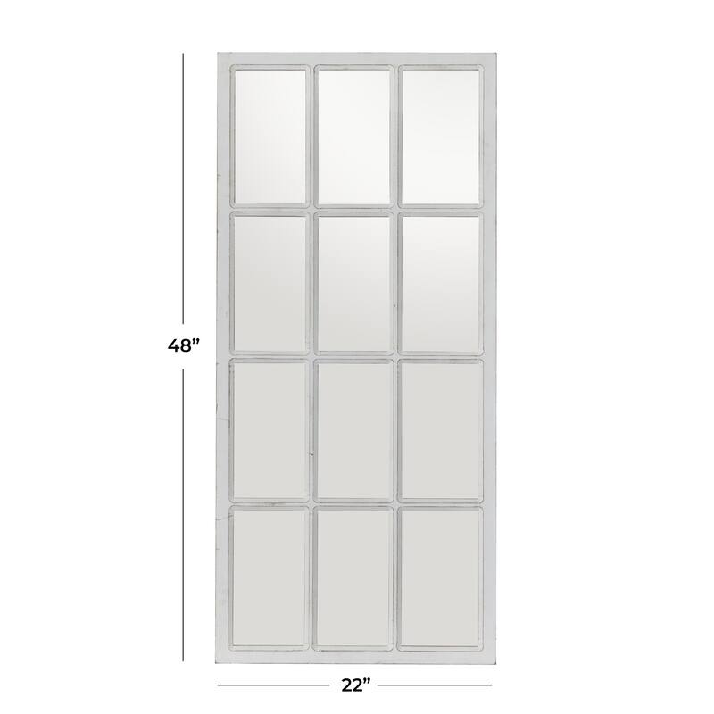 Wood Window Pane Inspired Room Wall Mirror - White - Roche River Decor