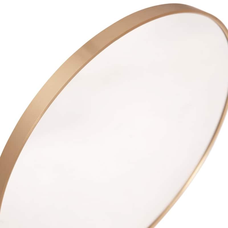 Accent Wall Mount Mirror with Aluminum Frame - Round Wall Mirror
