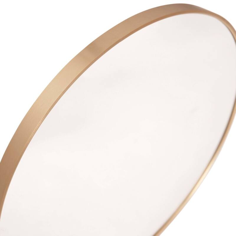 Accent Wall Mount Mirror with Metal Frame - Round Wall Mirror