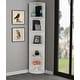 preview thumbnail 30 of 104, Q-Max 5-tier Wood Display Corner Bookcase White Wood