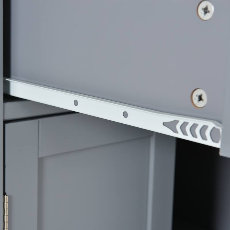 4 Door Kitchen Island Cabinet Cart with Locking Wheels