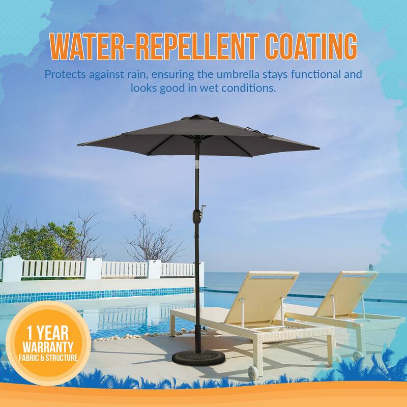Island Umbrella Bistro 7.5-ft Hexagon Market Umbrella with Polyester Canopy