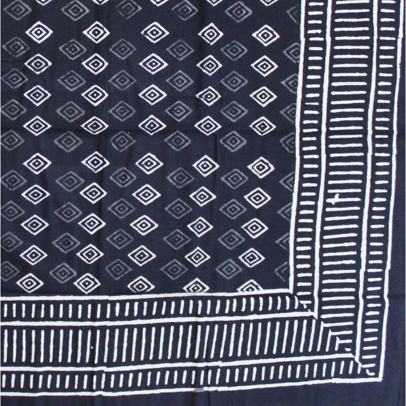 Cotton Block Print Dabu Geometric Tablecloth Collection