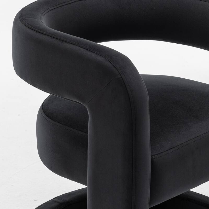 SEYNAR Modern Velvet E-Shaped Open Back Dining chair Set of 2
