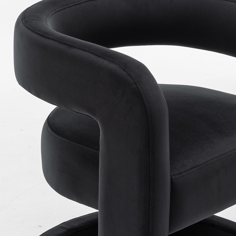 SEYNAR Modern Velvet E-Shaped Open Back Dining chair Set of 4