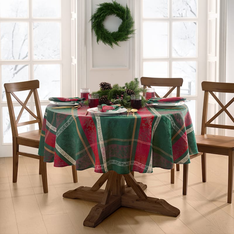 Merry and Festive Jacquard Tablecloth - 60x84 Oval