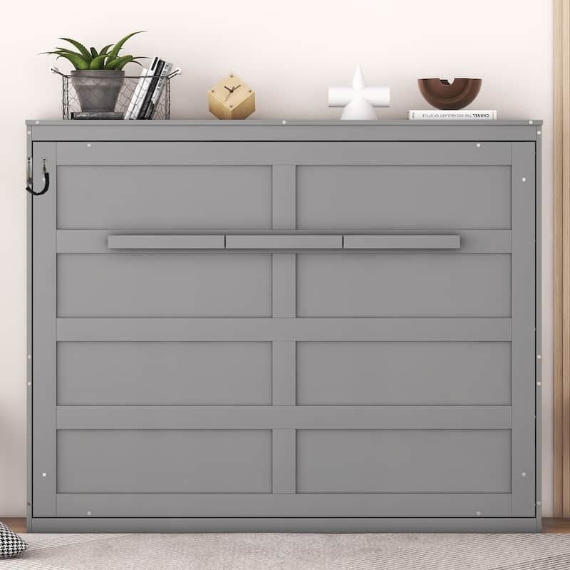 Murphy Bed Wall Bed(Full Size And Queen Size) - Grey - Full