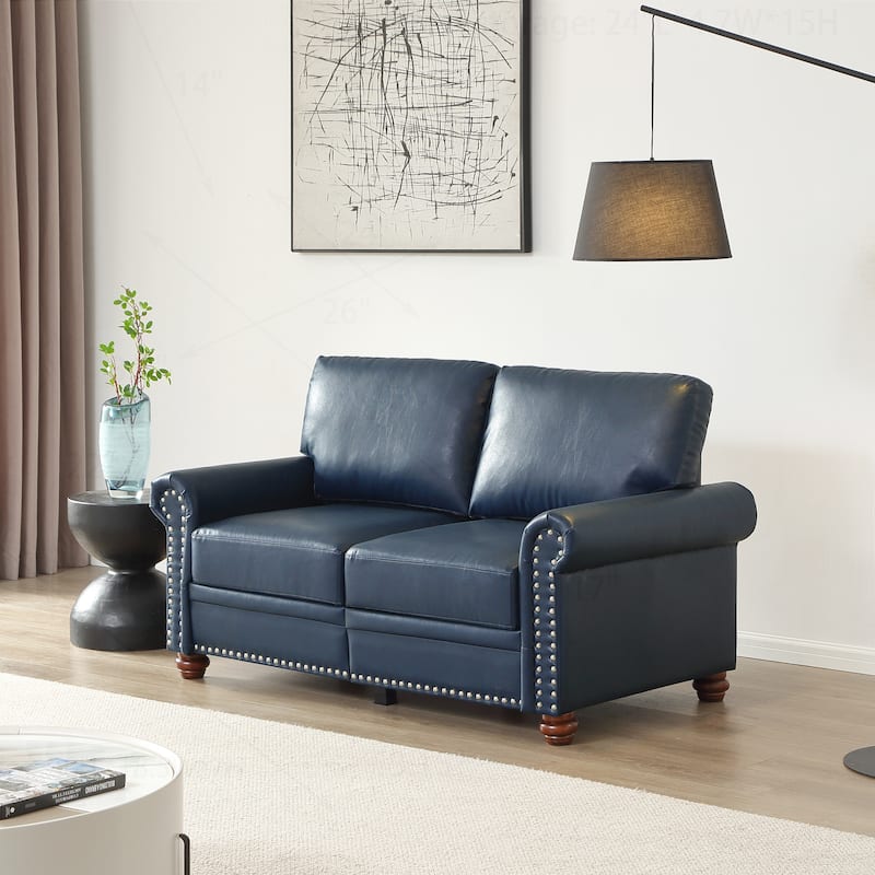 Charming Faux Leather Loveseat with Storage and Sturdy Construction for Cozy Living