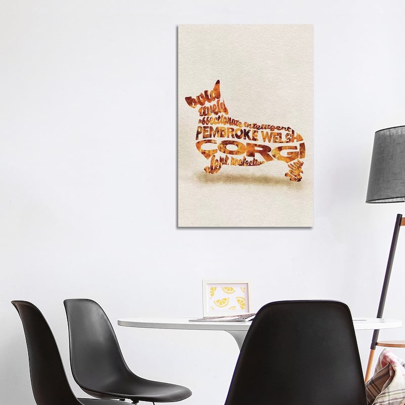 iCanvas "Pembroke Welsh Corgi" by Ayse Deniz Akerman Canvas Print - 40x26x1.5