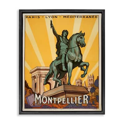 Stupell Montpellier Vintage Advertisement Framed Floater Canvas Wall Art Design By Marcus Jules