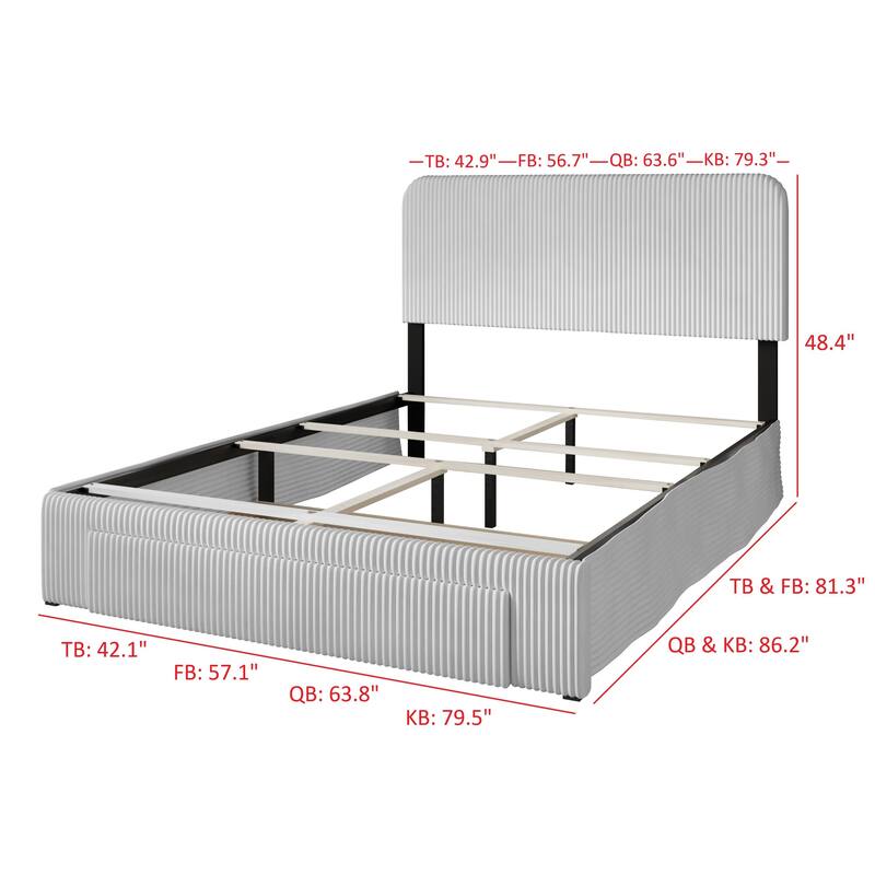 Freya Upholstered Storage Panel Bed
