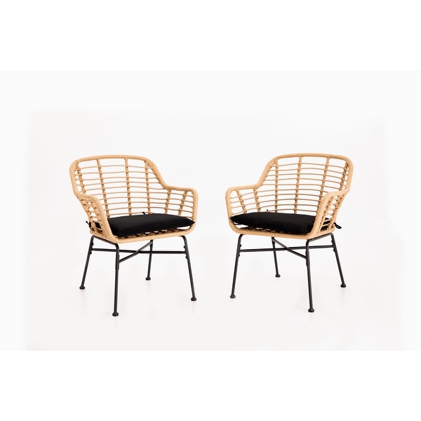 Sichee Brown Wicker Outdoor Accent Chairs (Set of 2) by Havenside Home. Opens flyout.