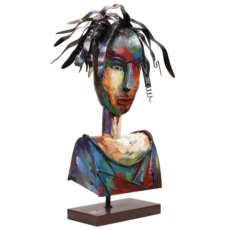 Iron Hand-Painted Colorful Art Sculpture - 27" x 11" x 9" inch