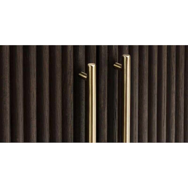 Poly & Bark Noir 65" American Oak Sideboard with Brass Handles