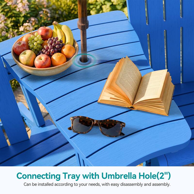 Outdoor All Weather Adirondack Chairs with Movable Footrests, Set of 5/3.