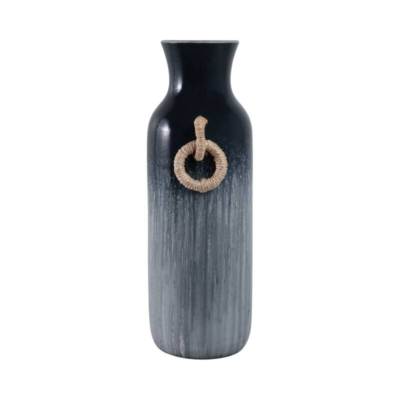 Pottery Jute Decorative Vase Rustic Wrapped Handles Clay Design