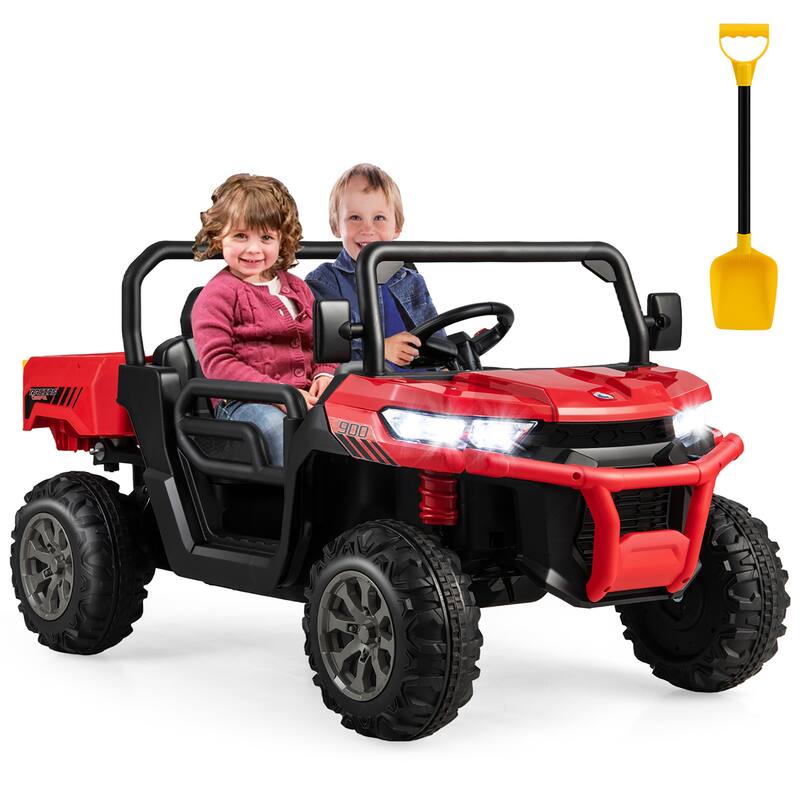 Gymax 24V Kids Ride On Dump Truck 2-Seater Electric Truck w/ Remote - Red