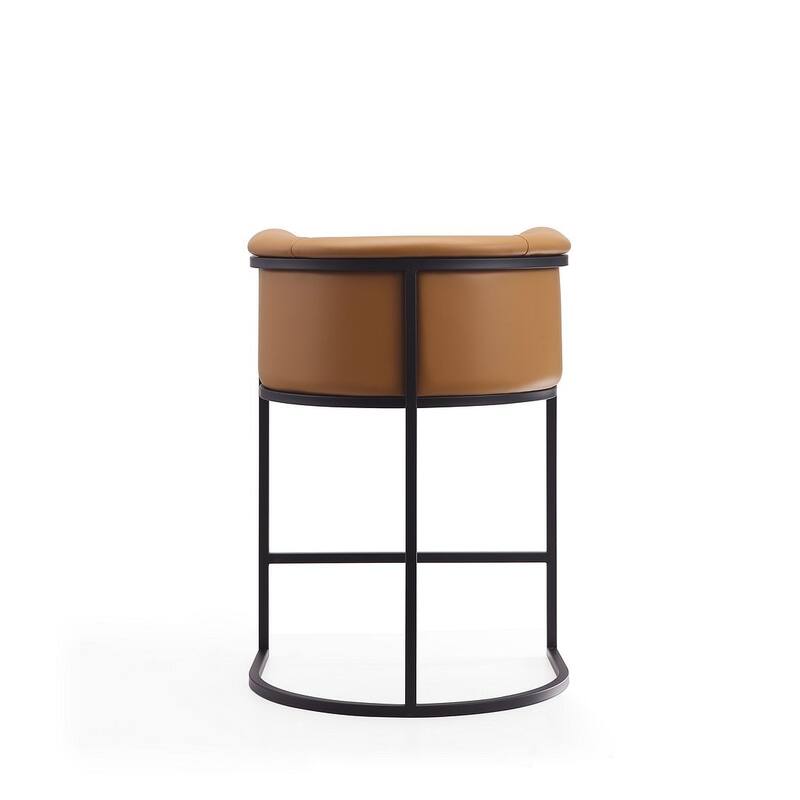 Manhattan Comfort Cosmopolitan 33.8 in. Black Metal Counter Height Bar Stool (Set of 3)