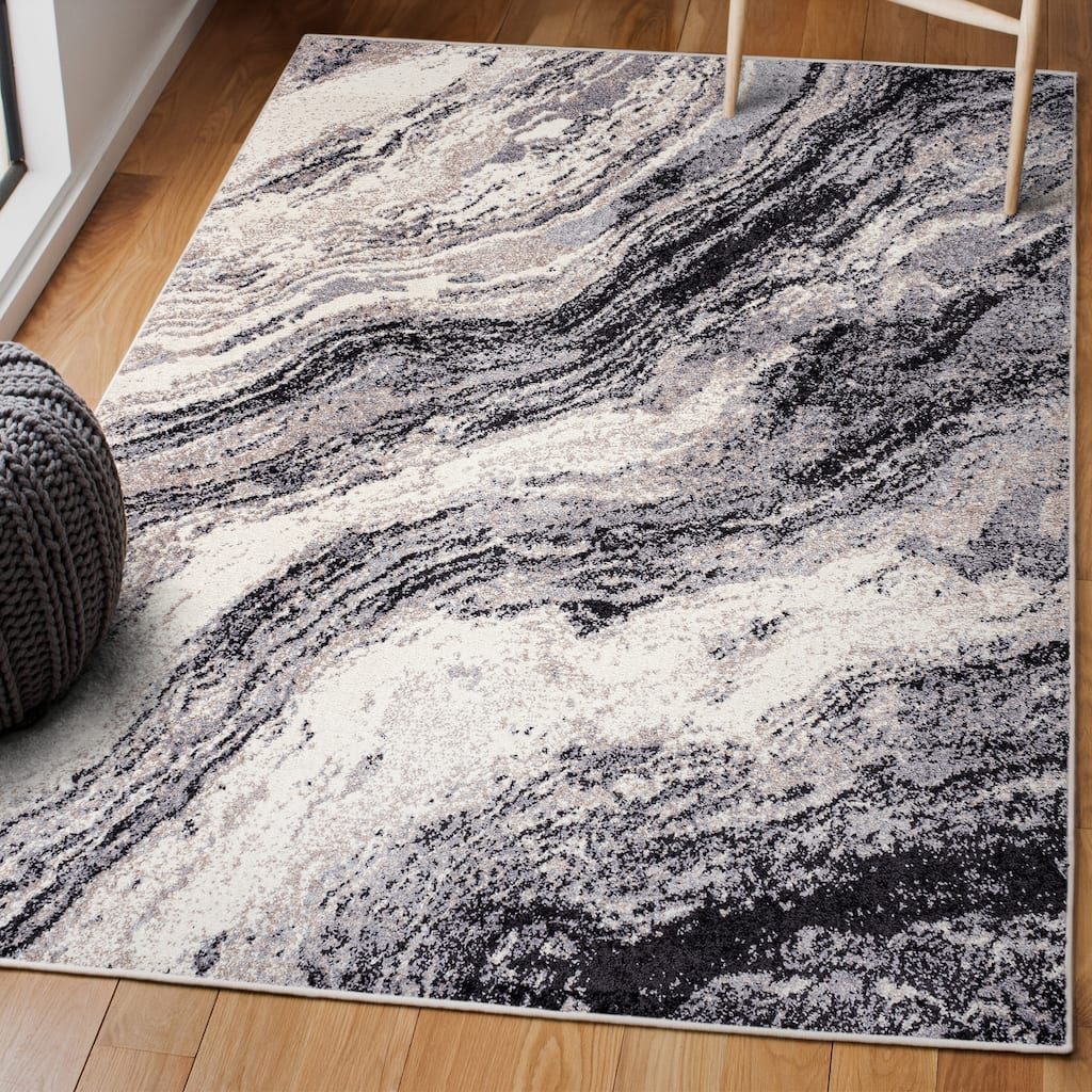 JONATHAN Y Eleni Contemporary Glam Abstract Marble Area Rug